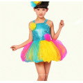 Stunning Sequin lycra leotard children stage dance dress /tutu dress costume for child